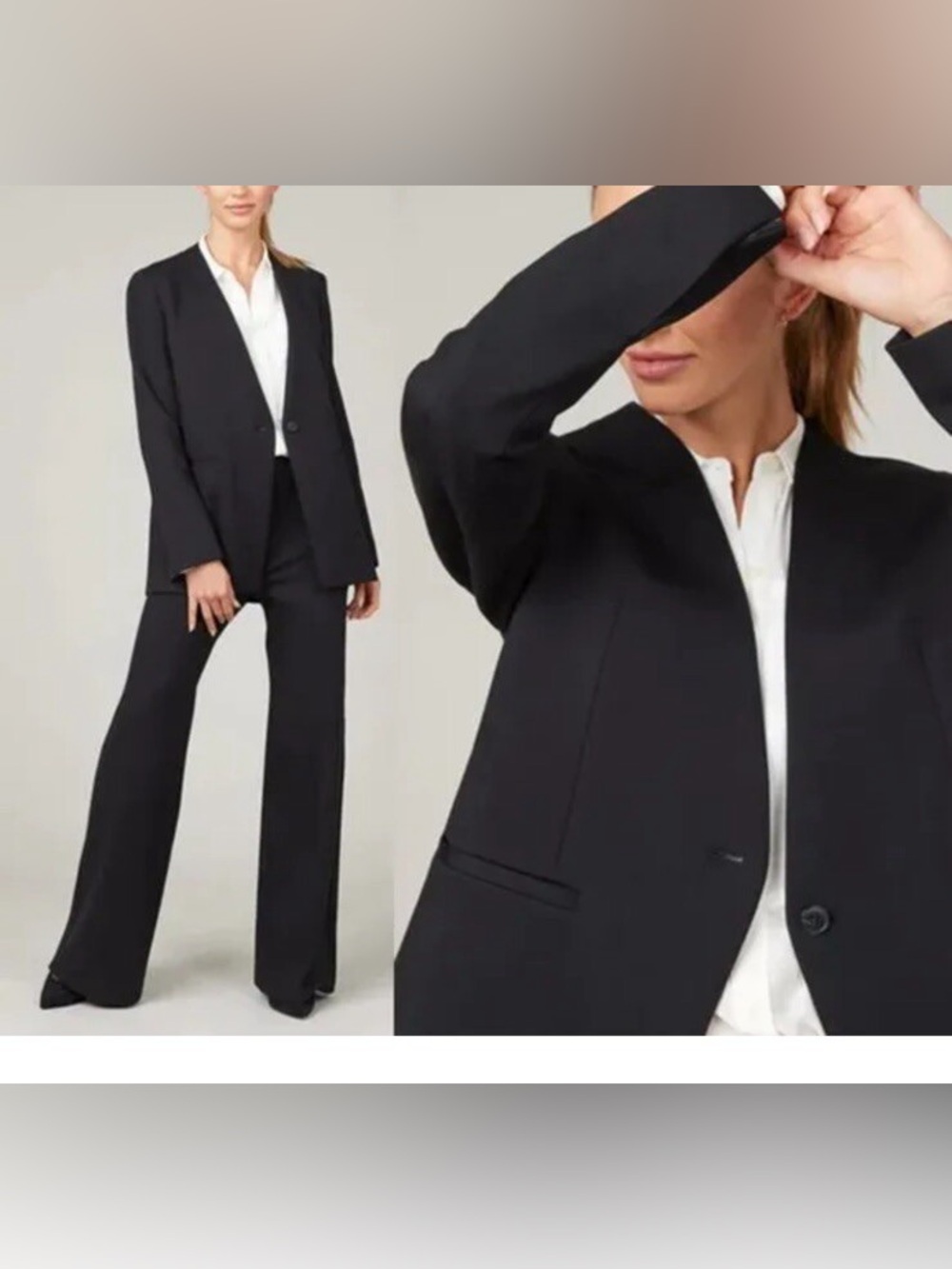 Spanx Size L Customer Favourite Collarless One-Button Blazer - Black